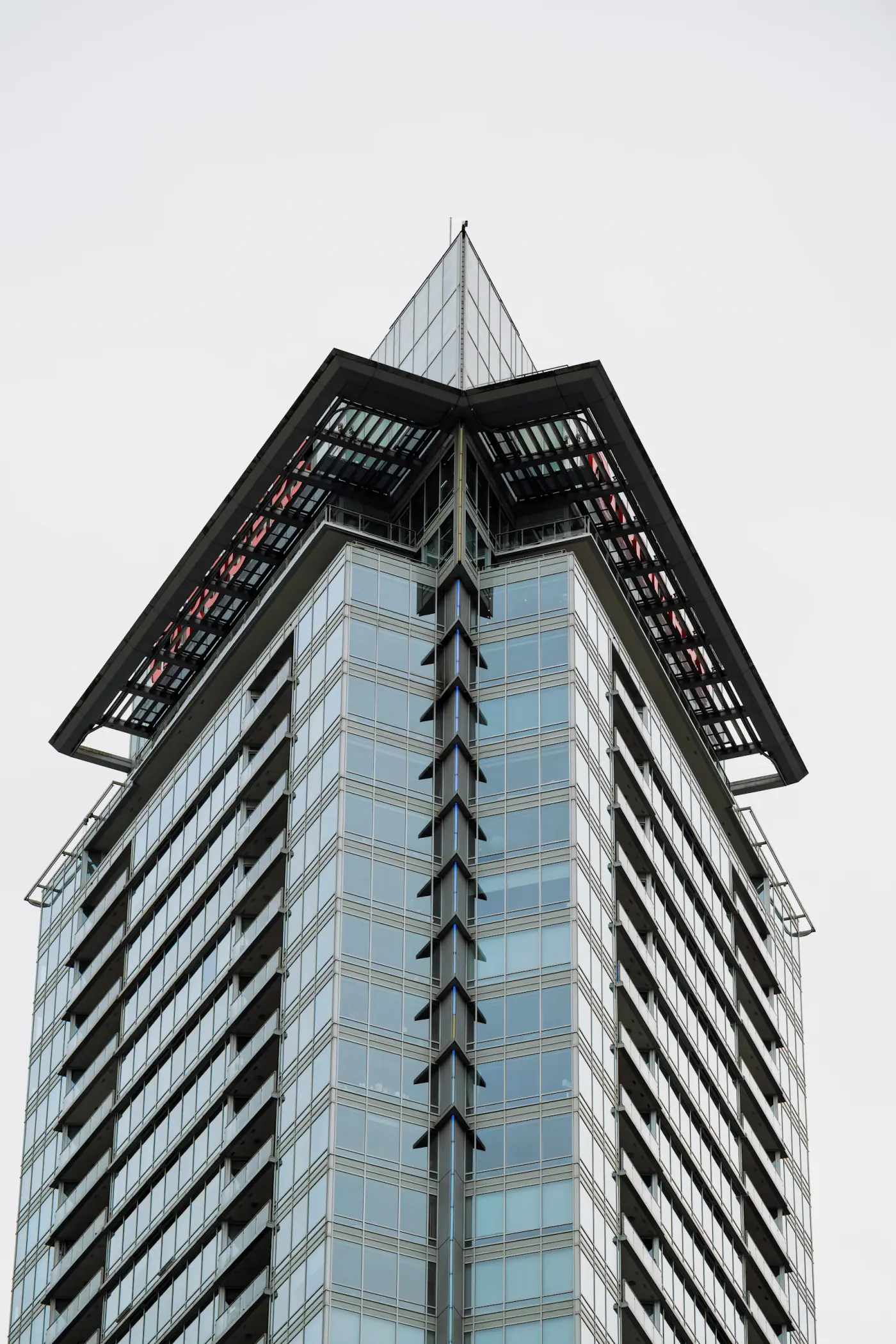 Angular glass architecture in downtown Vancouver