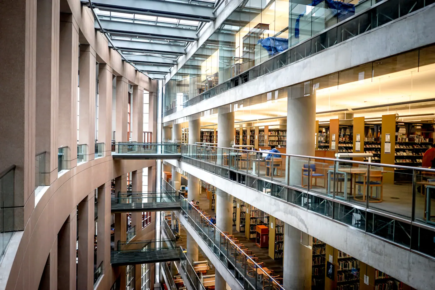Walkways inside Vancouver Public Library